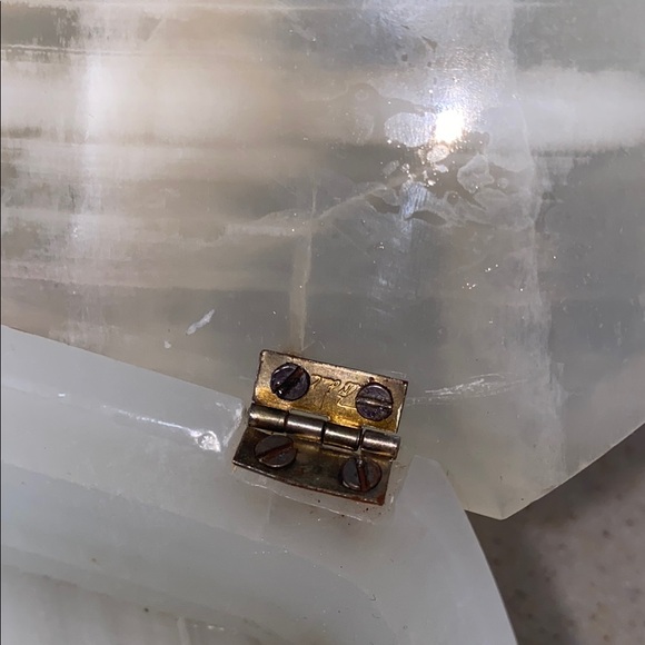 Shell vintage Marble Jewelry Box cream natural stone colors - Picture 8 of 13